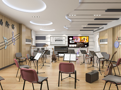 Modern Music Classroom 3d model