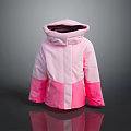 Stylish Pink Hooded Jacket Featuring Color Block Design And Casual Look