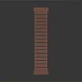 Orange Long Bench With Wooden Slats And Metal Frame Structure Design