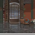 Elegant Hotel Lobby Interior With Marble Floor Sofa Art Paintings And Warm Lighting