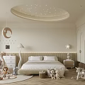 Kids Room Interior Design With Star Ceiling Teepee Tent Stuffed Toys And Rocking Horse