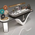 Lancôme Mall Store Modern Cosmetics Counter With Curved Design And Decorative Elements