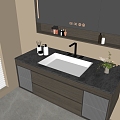 Modern Bathroom Cabinet Bathroom Counter Basin Bathroom Ornaments Mirror Cabinet Sink 3d model