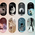 Ballet Themed Card Collection Featuring Dancer Poses And Artistic Graphics