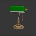 Elegant Green Table Lamp With Brass Base And Crystal Accents For Home Decor