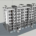 Multi Story Residential Building Exterior With Balconies And Units
