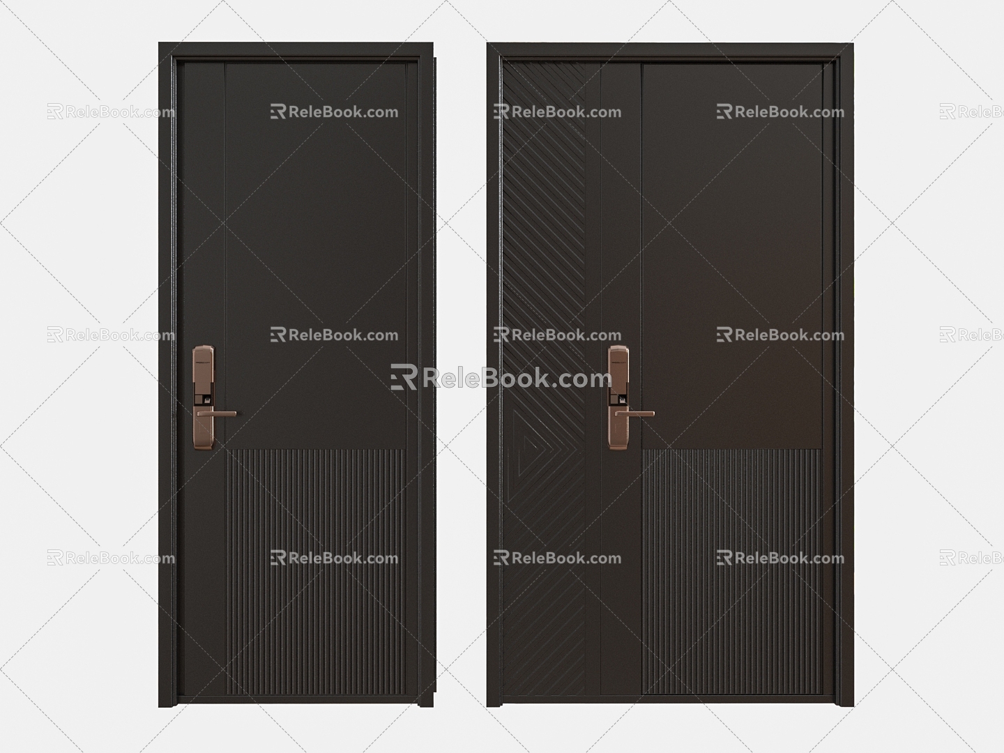 Modern entry door security door entry door password lock door fingerprint lock door security door single door 3d model