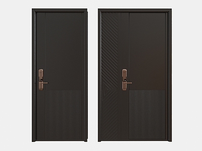 Modern entry door security door entry door password lock door fingerprint lock door security door single door 3d model