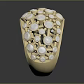 Luxury Fashion Gold Ring With Embedded Shiny Gemstones And Elegant Design