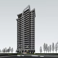 Modern High Rise Building With Contemporary Exterior Design And Surrounding Trees