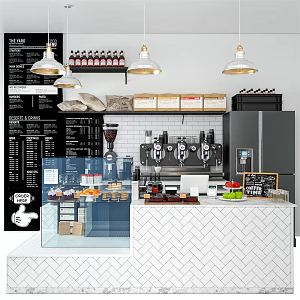 Modern Workbench Cafe Console 3d model