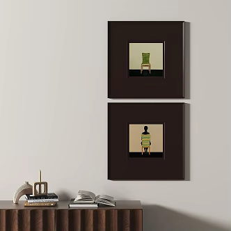 French abstract decorative painting 3d model