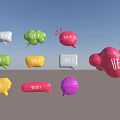 Colorful Speech Bubble Decor In Various Colors With Large Pink HELLO And Small Text Bubbles