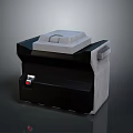 Modern Black And Gray Computer Case With Top Cover Side Handle And Red Button