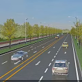 Well Designed Road Infrastructure With Lanes Street Lamps Green Belts And Trees