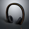 Modern Over Ear Headphones Featuring Black Body And Yellow Accent Stripes Design