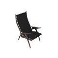 Modern Leisure Chair With Wooden Frame And Black Cushion Design
