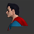 Superman 3D Sculpture Bust With Red Cape Blue Chest And Yellow Red Logo