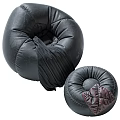 Black Leather Bean Bag Chairs Comfortable Casual Seating With Large And Small Sizes 3d model