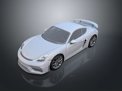 White Sleek Sports Car With Modern Aerodynamic Body Sporty Wheels And Rear Spoiler 3d model