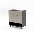 Modern Gray And Black Shoe Cabinet With Cabinet Doors Drawers And Slim Legs