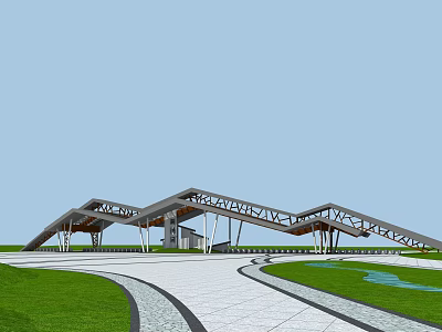 Modern Gate Park Gate 3d model Modern Gate Park Gate 3d model