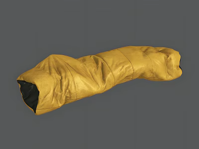 Yellow Portable Sleeping Bag For Outdoor Camping With Cozy Fabric Design 3d model