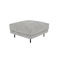Stylish Modern Gray Upholstered Ottoman With Square Design And Black Legs