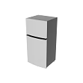 Sleek Modern Double Door Refrigerator With Stainless Steel And Black Trim