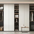 Modern Wardrobe With Sleek Design Ample Storage Hanging Space And Folded Clothes