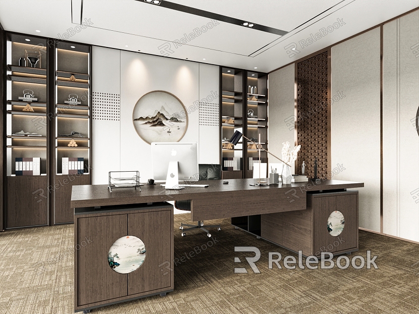 New Chinese-style Manager Office model