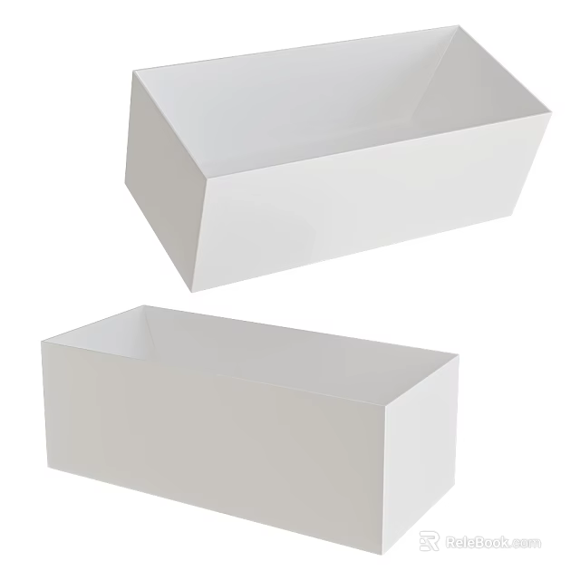 Minimalist White Bathtubs With Sleek Design 3d model 