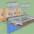 Modern node top node glass partition connected with gypsum board 3d model