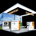 SUNGROW Solar Energy Exhibition Booth With Illuminated Signage And Product Displays