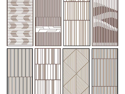 Modern Room Dividers With Various Geometric And Striped Design Patterns 3d model