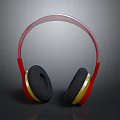 Stylish Over Ear Headphones With Red Headband Black Earpads And Comfortable Design
