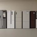 Various Colors and Styles of Modern Refrigerators for Home Kitchen Use