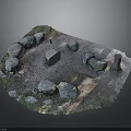 Ancient Stone Structure With Circular Arrangement Of Standing Stones And Central Monolith