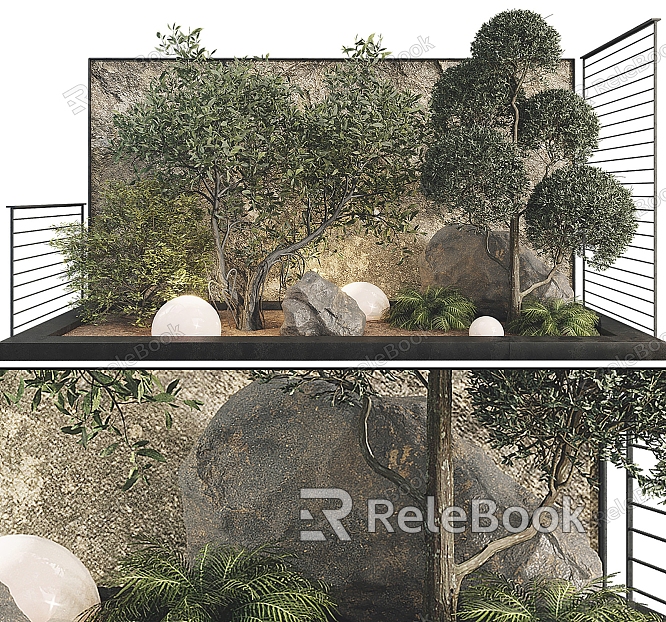 Modern landscape sketch interior landscaping model