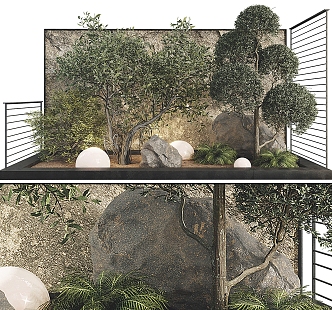 Modern landscape sketch interior landscaping 3d model