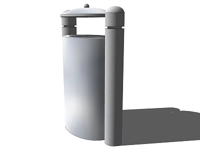 Modern Outdoor Trash Can With Sleek Cylindrical Design And Metal Structure 3d model