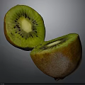 Fresh Ripe Kiwi Fruit Sliced In Half Showing Green Flesh Black Seeds And Yellow Center