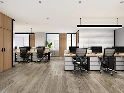 modern public office area office area 3d model