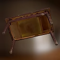 Vintage Old Wooden Table With Worn Tabletop And Sturdy Legs Design