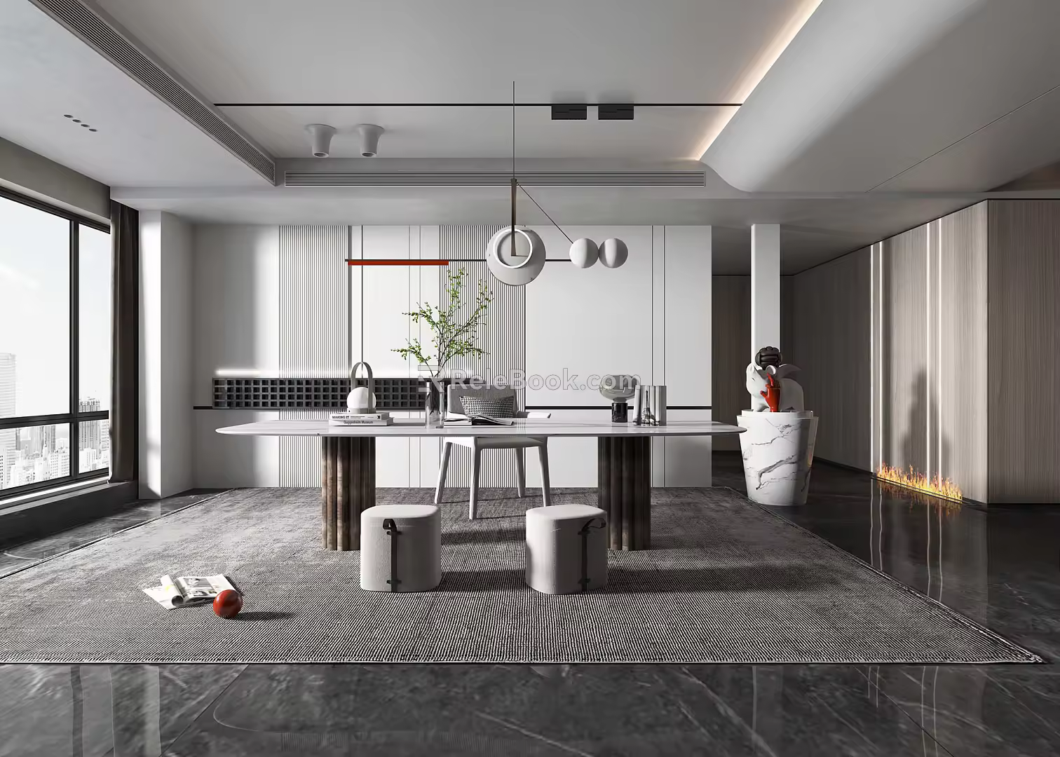 Modern study 3d model