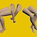 White Mannequin Leg Models Displaying Multiple Poses On Dark Background 3d model