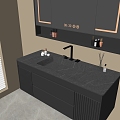 Modern Bathroom Cabinet Bathroom Counter Basin Bathroom Ornaments Mirror Cabinet Sink 3d model