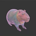 Vibrant Colorful Capybara Figurine With Green Blue Yellow And Pink Tones