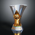 Silver Trophy with Golden Football Decoration and Base PAULERAO CHAMPION Text