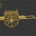 Vintage Wooden Handcart Design With Large Spoked Wheels And Wooden Frame For Decorative Use